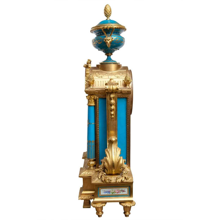 Side view of a late 19th-century Napoleon III Sevres and ormolu clock by Nicholas Wells Antiques