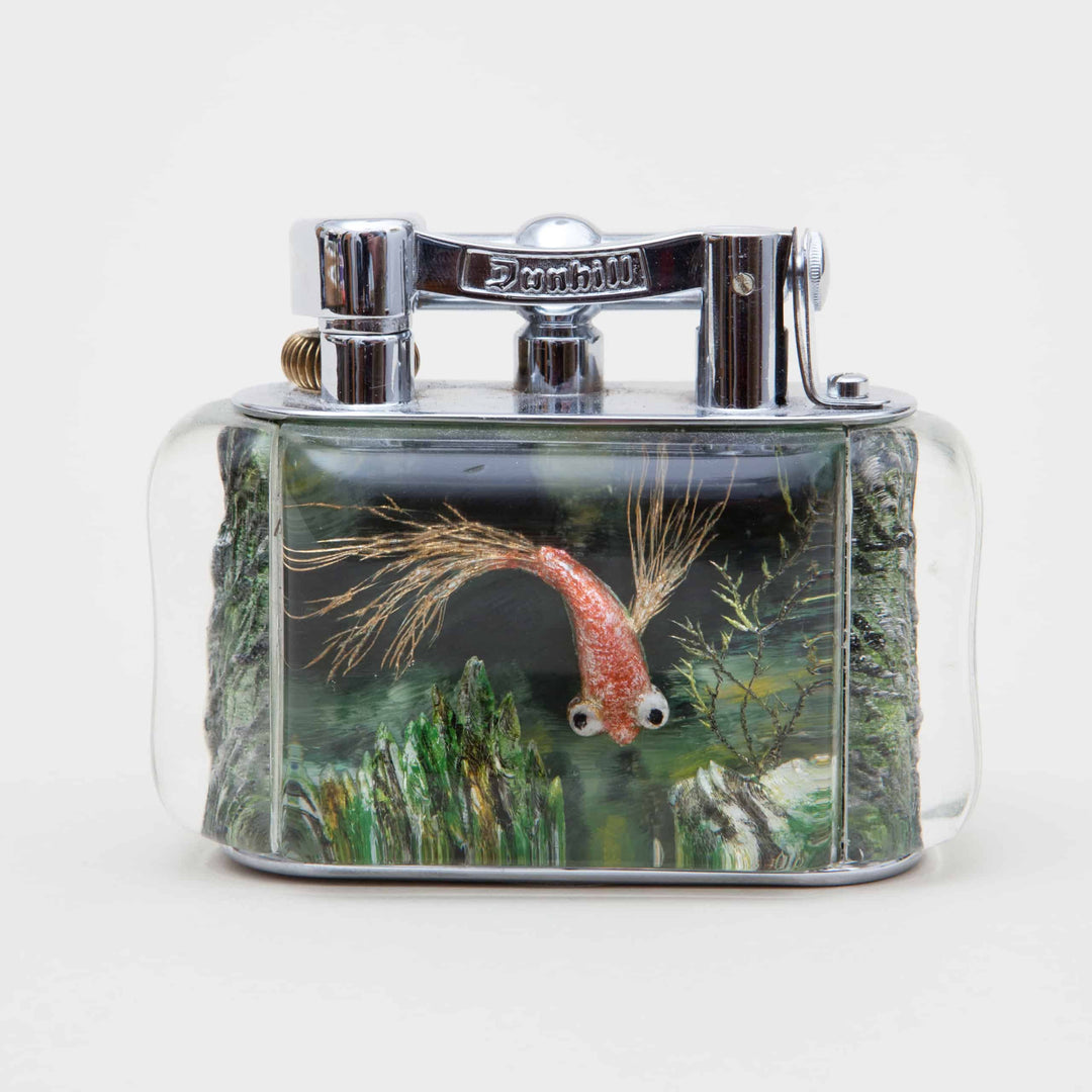 Wonderful Early Goldfish Dunhill Aquarium Table Lighter