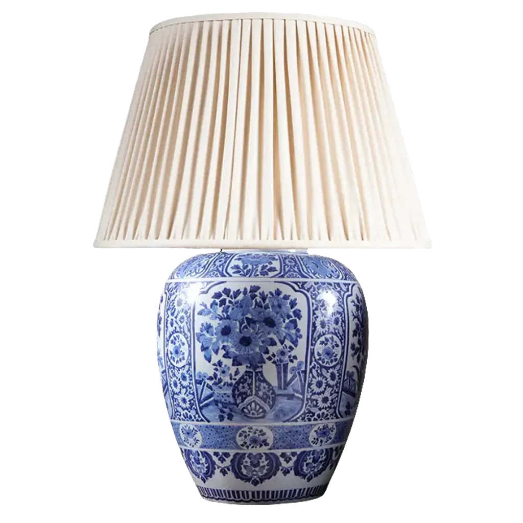 Large Blue and White Delft Table Lamp