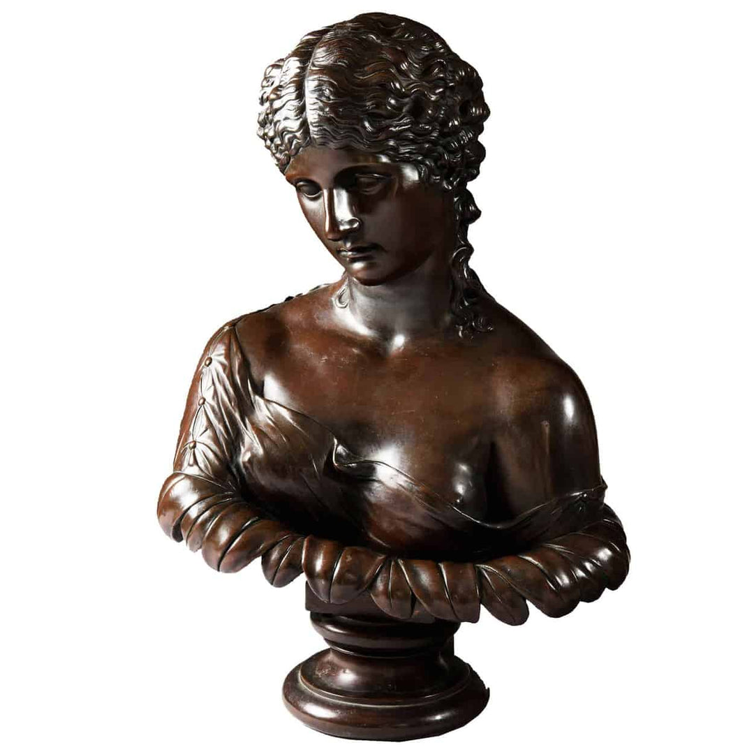 19th Century Bronzed Electrotype Classical Bust Of Clytie
