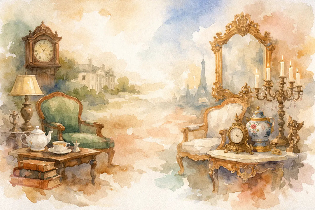 English Antiques Versus French Antiques Compared