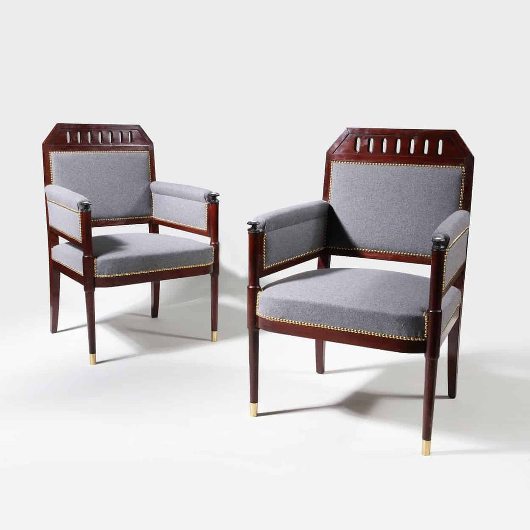 A Pair of Early 19th Century Mahogany Bergere Armchairs