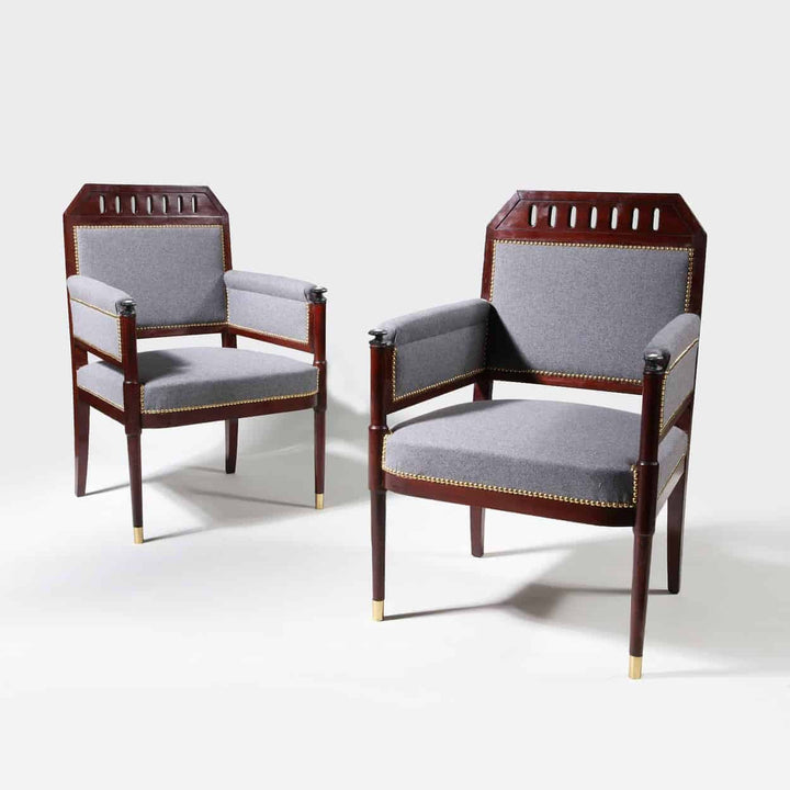 A Pair of Early 19th Century Mahogany Bergere Armchairs