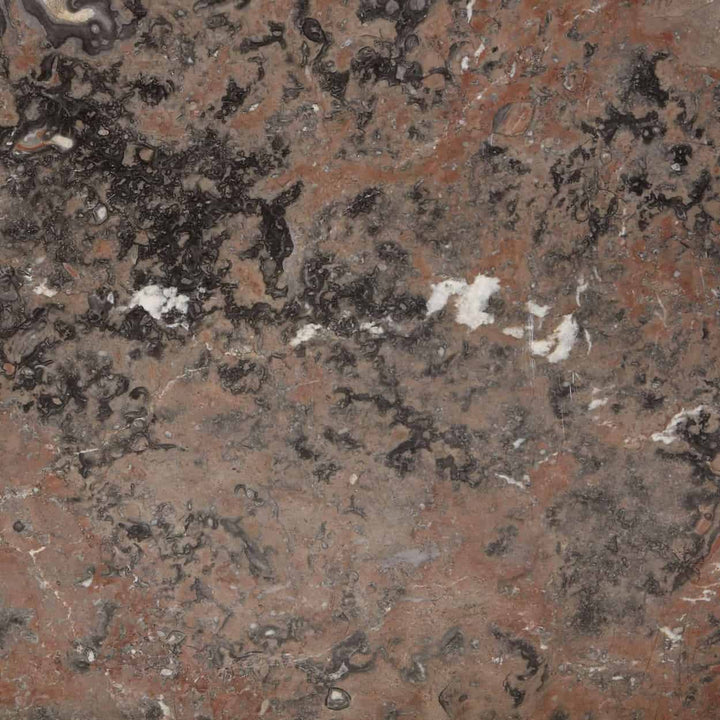 Louis XV Commode Sauteuse antique marble top with rich brown and black veining, circa 1760 French craftsmanship detail.
