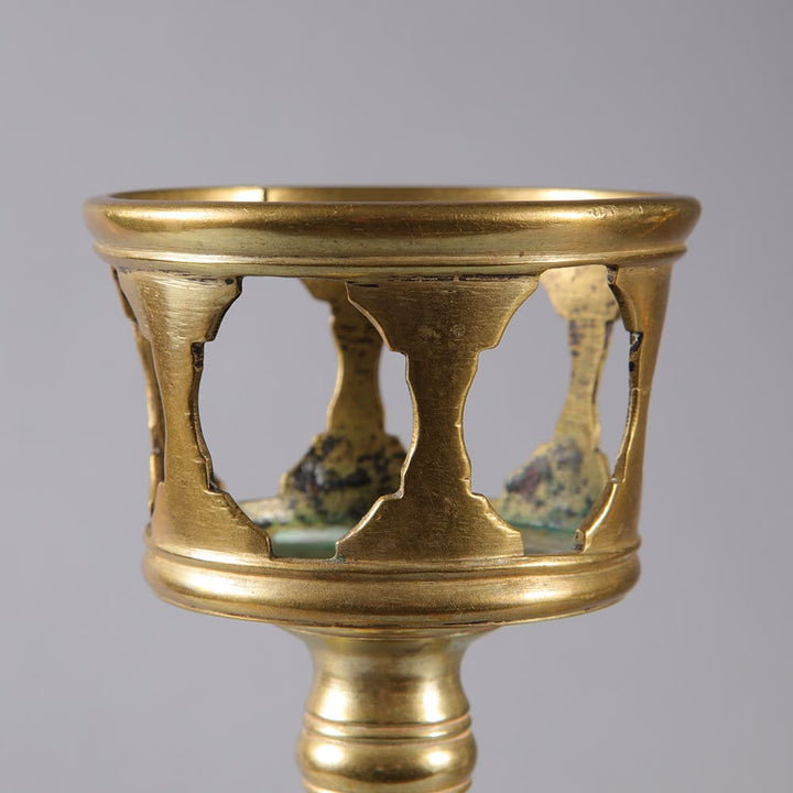 Pair of Spun Brass Candle Stands
