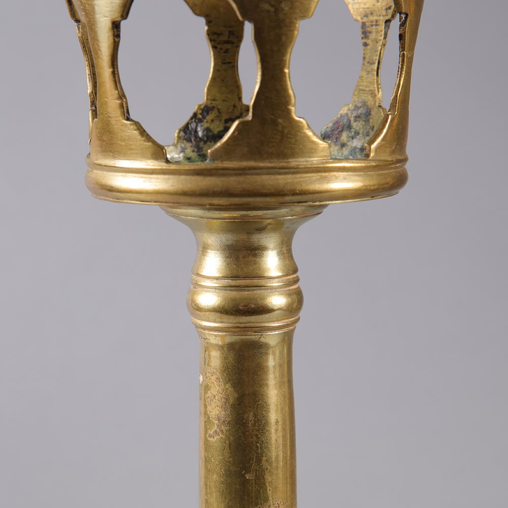 Pair of Spun Brass Candle Stands