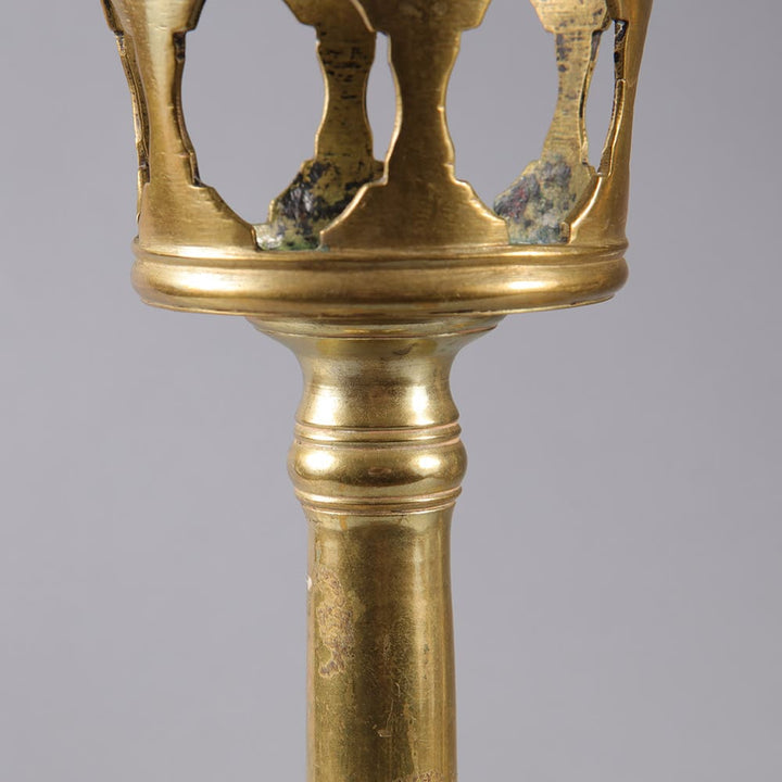 Pair of Spun Brass Candle Stands
