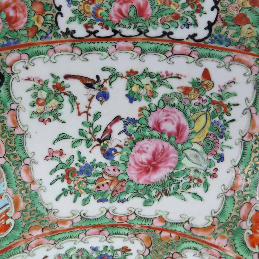Large Rose Medallion Canton Punch Bowl