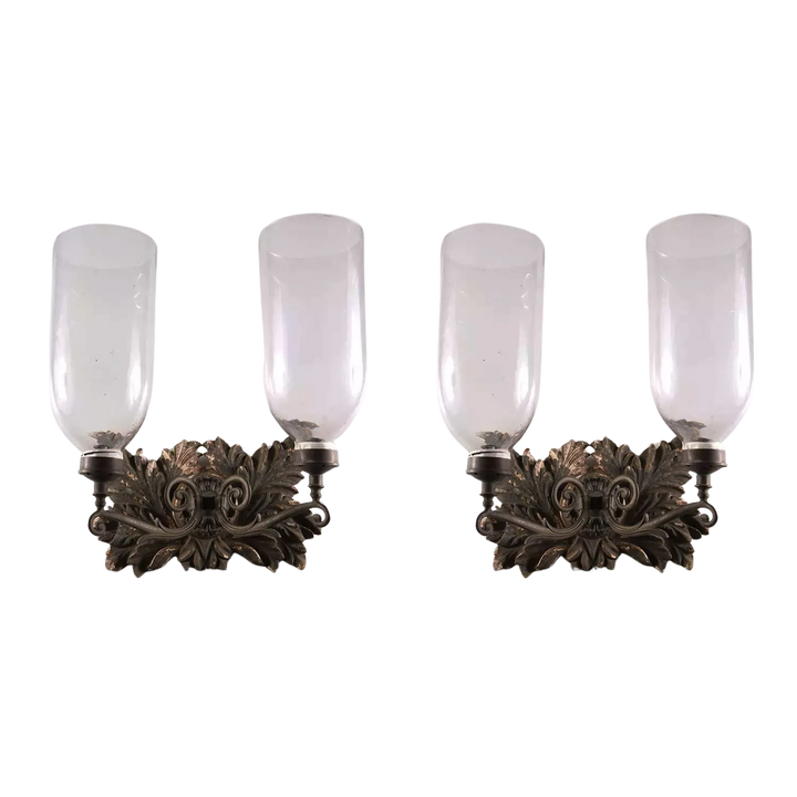 Pair of Foliate Two Arm Anglo Indian Wall Lights