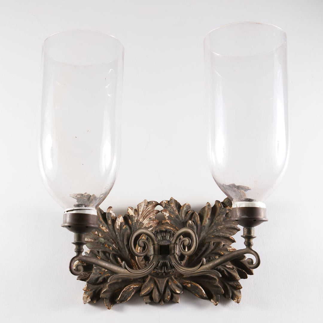 Pair of Foliate Two Arm Anglo Indian Wall Lights