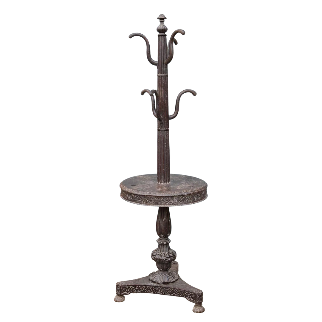 Anglo-Indian Carved Teak Hat and stick Stand