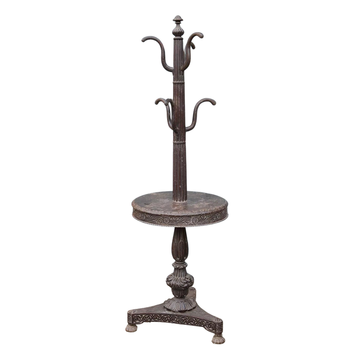 Anglo-Indian Carved Teak Hat and stick Stand