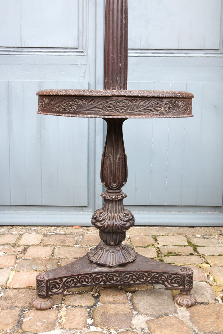 Anglo-Indian Carved Teak Hat and stick Stand
