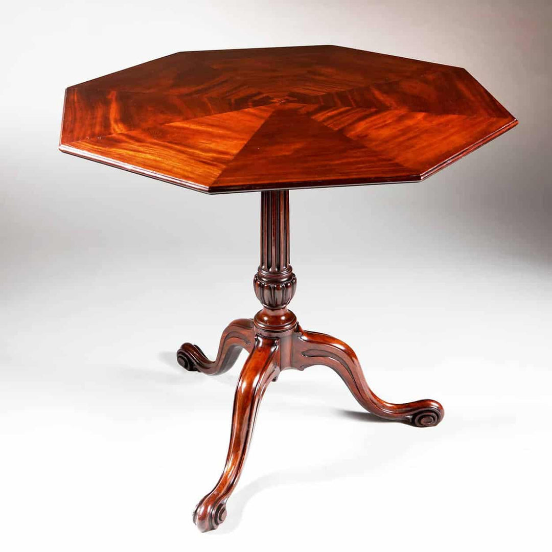Georgian Mahogany Tilt Top Tripod Table Attributed to Thomas Chippendale