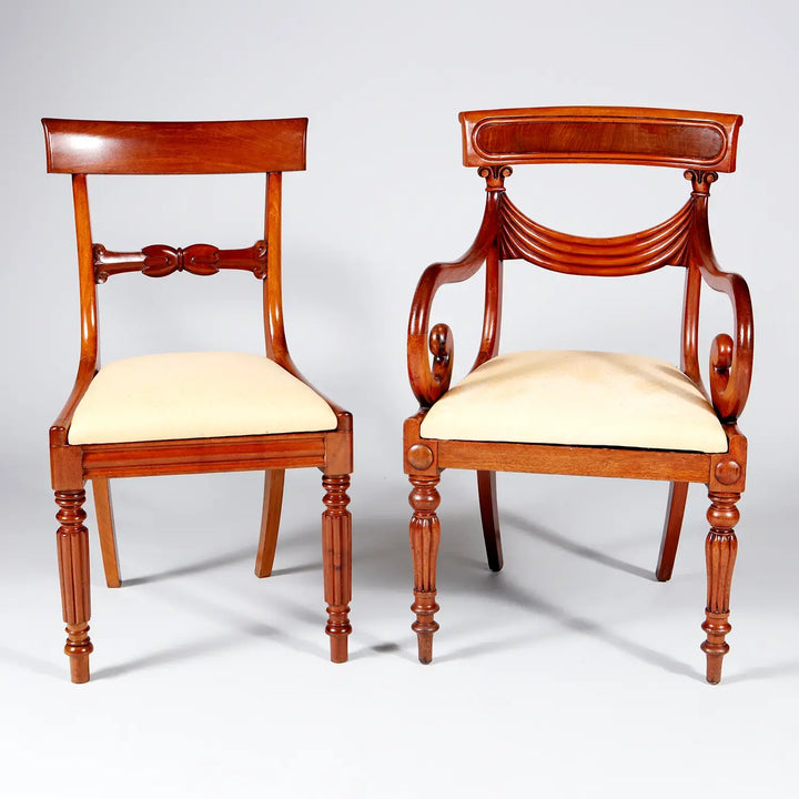 Set of William IV Dining Chairs 8+2