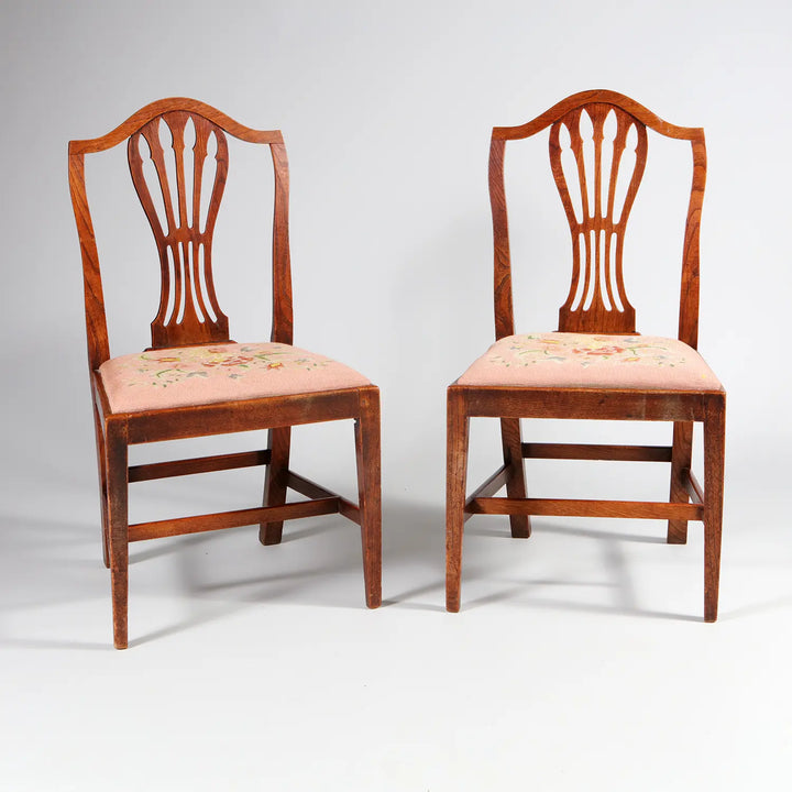 Set of Four George III Elm Side Chairs