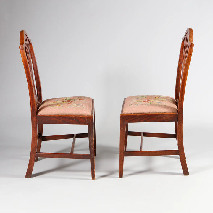 Set of Four George III Elm Side Chairs