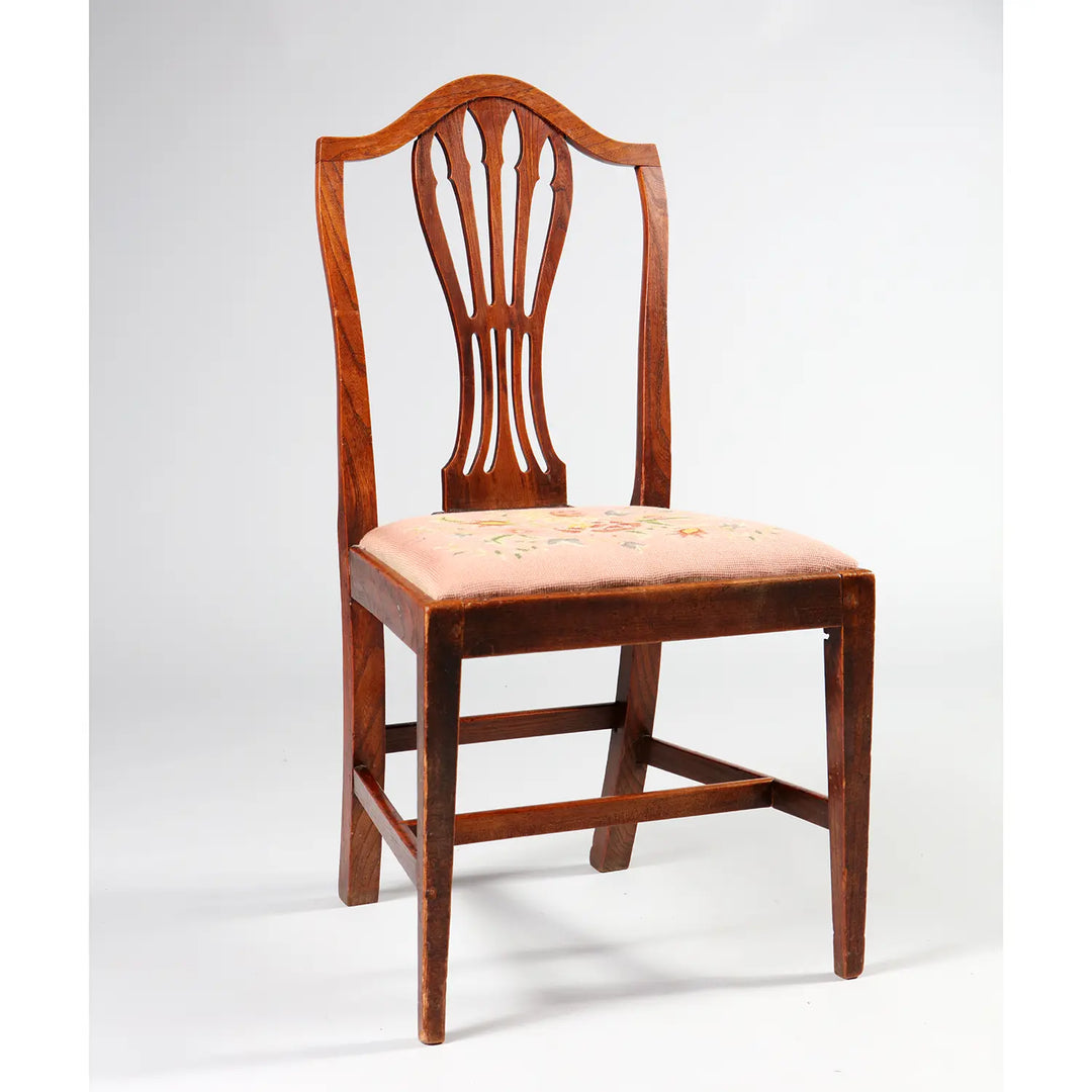 Set of Four George III Elm Side Chairs