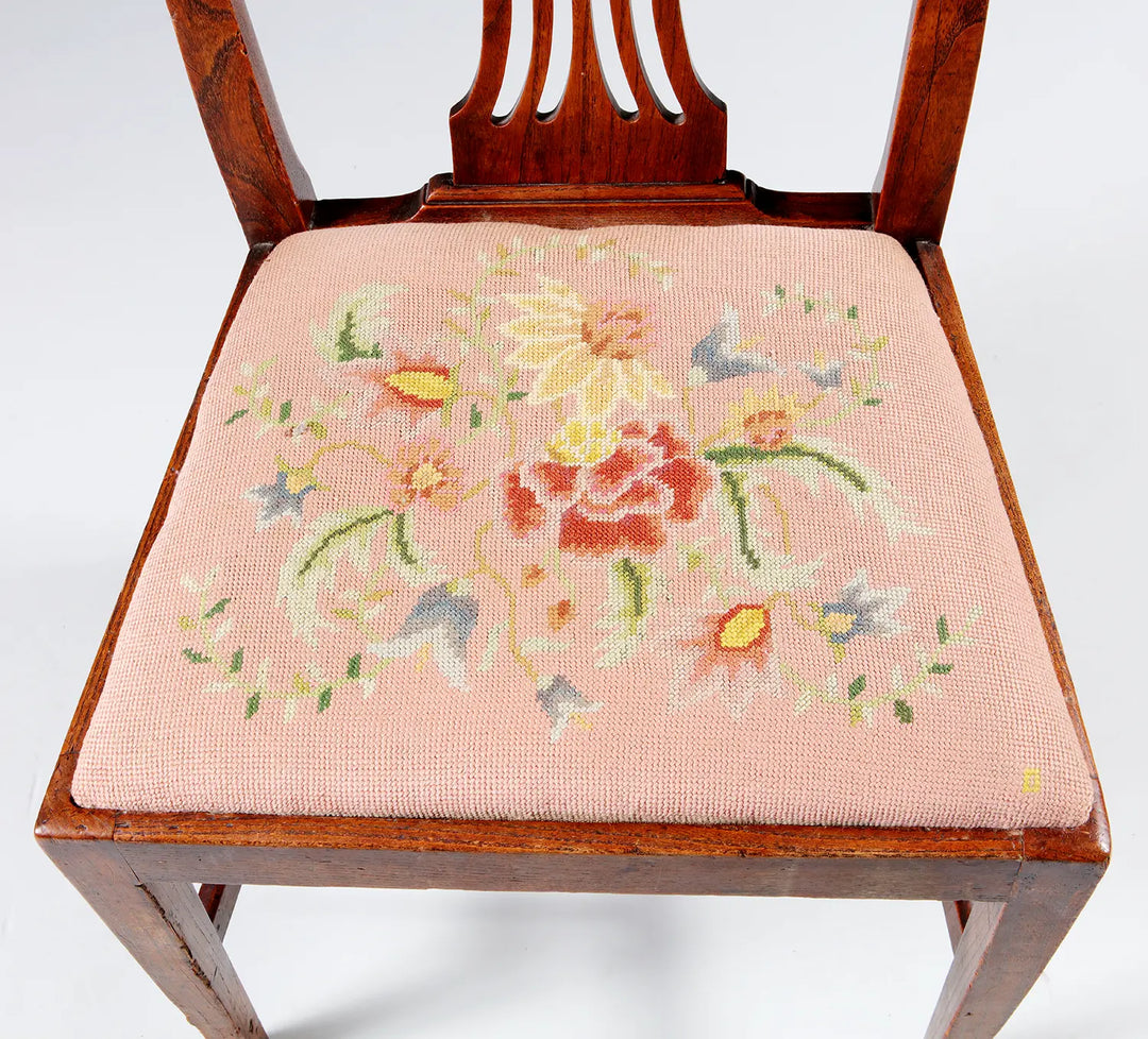 Set of Four George III Elm Side Chairs