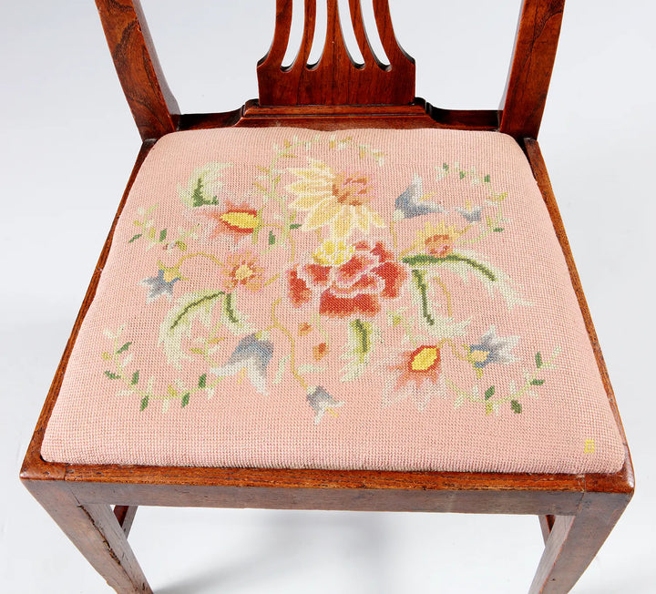 Set of Four George III Elm Side Chairs
