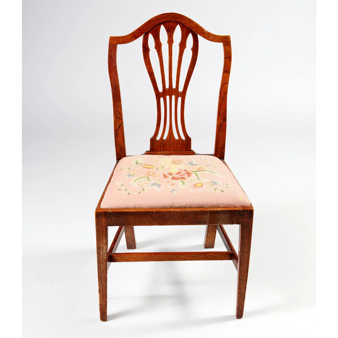 Set of Four George III Elm Side Chairs