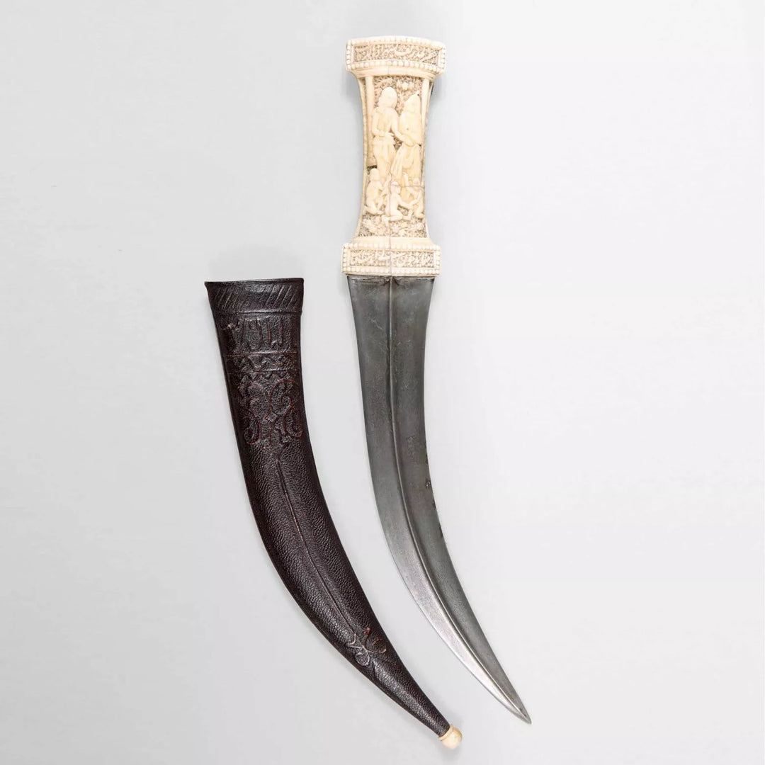 A Qajar Marine ivory-hilted dagger (Jambiya)