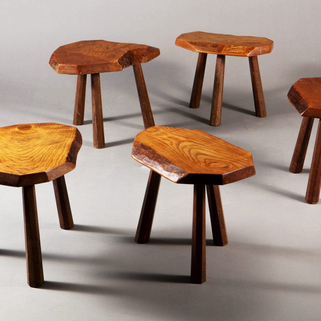 Set of Five Elm Stools