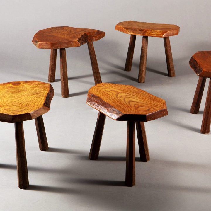 Set of Five Elm Stools