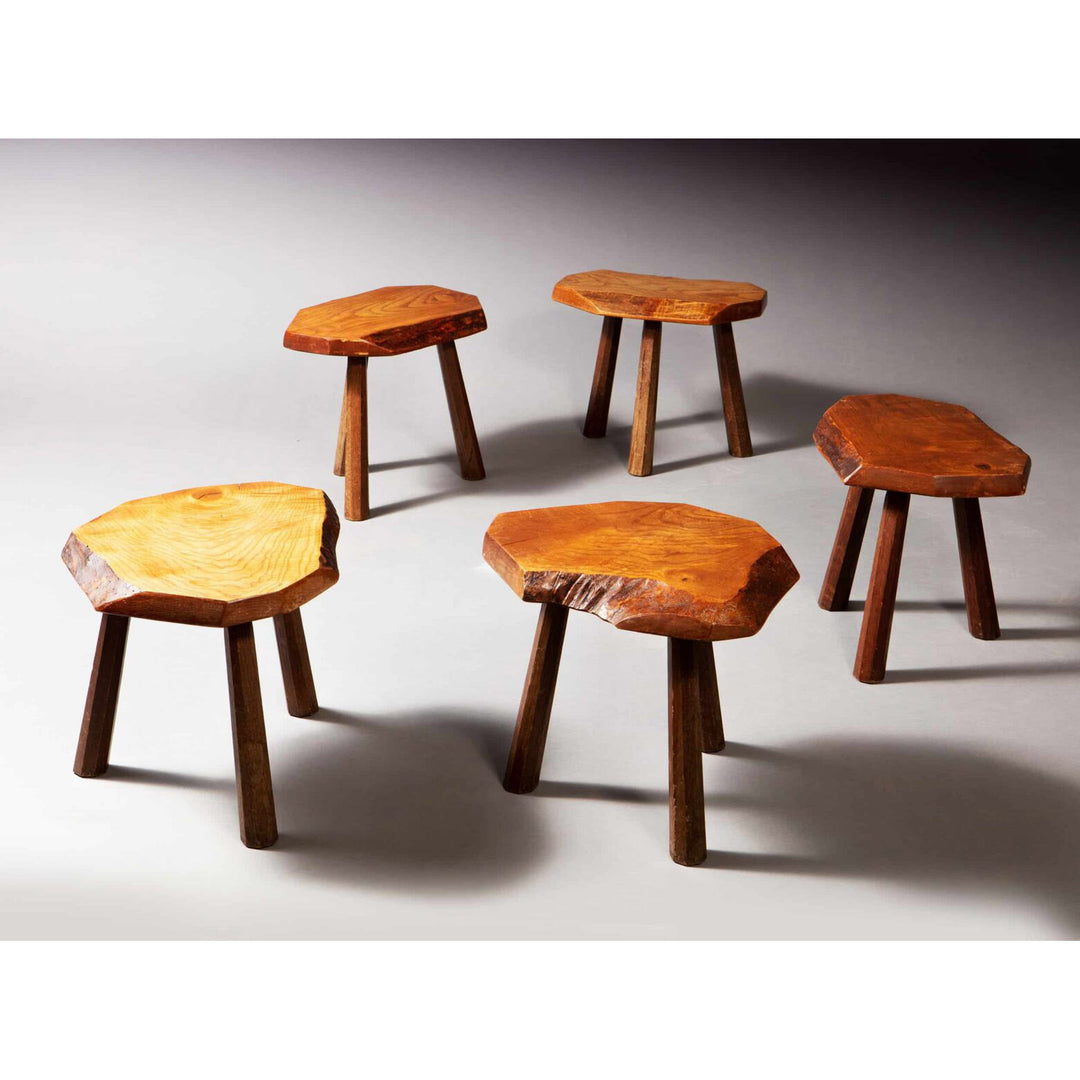 Set of Five Elm Stools