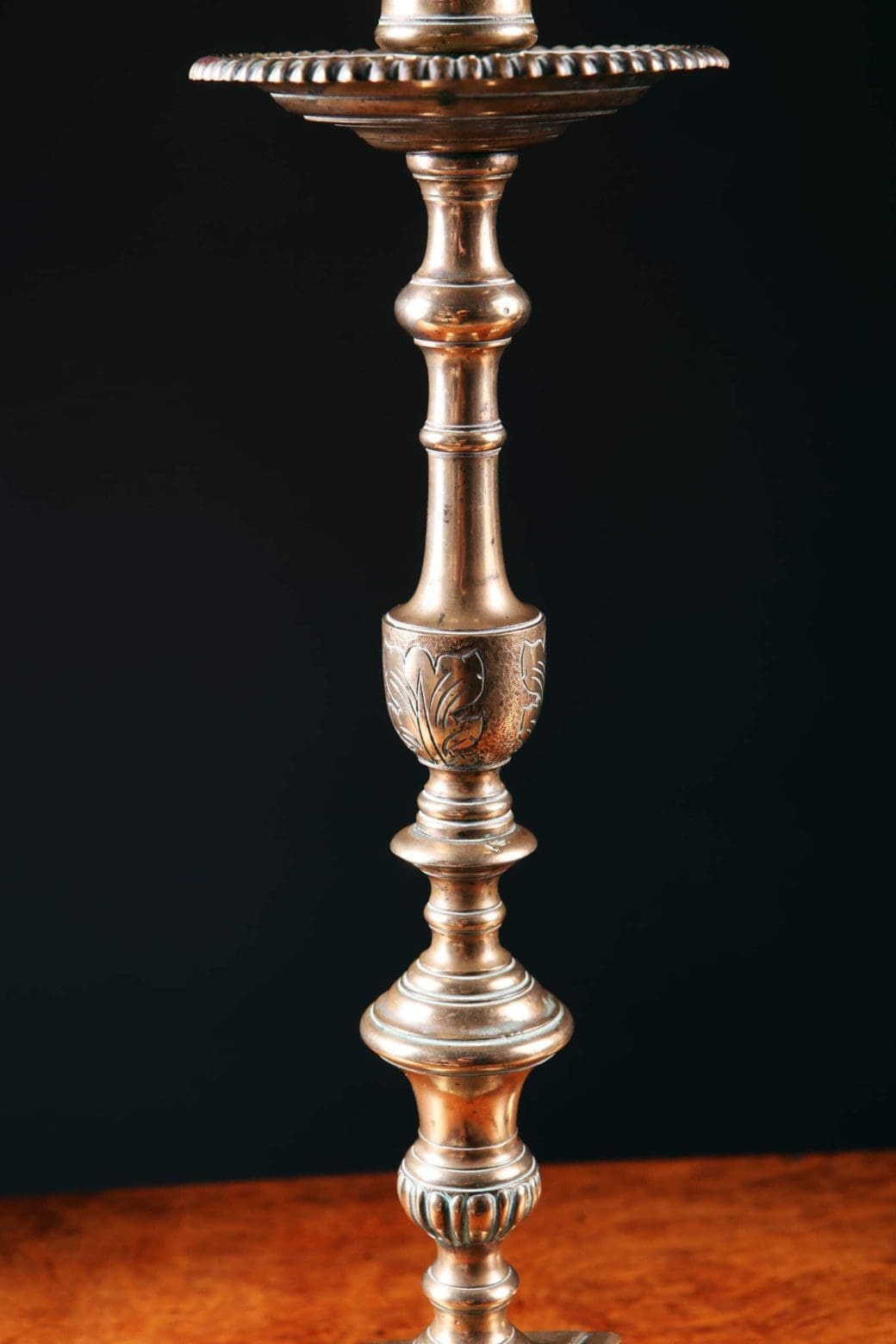Pair of Bronze Gothic Candlesticks