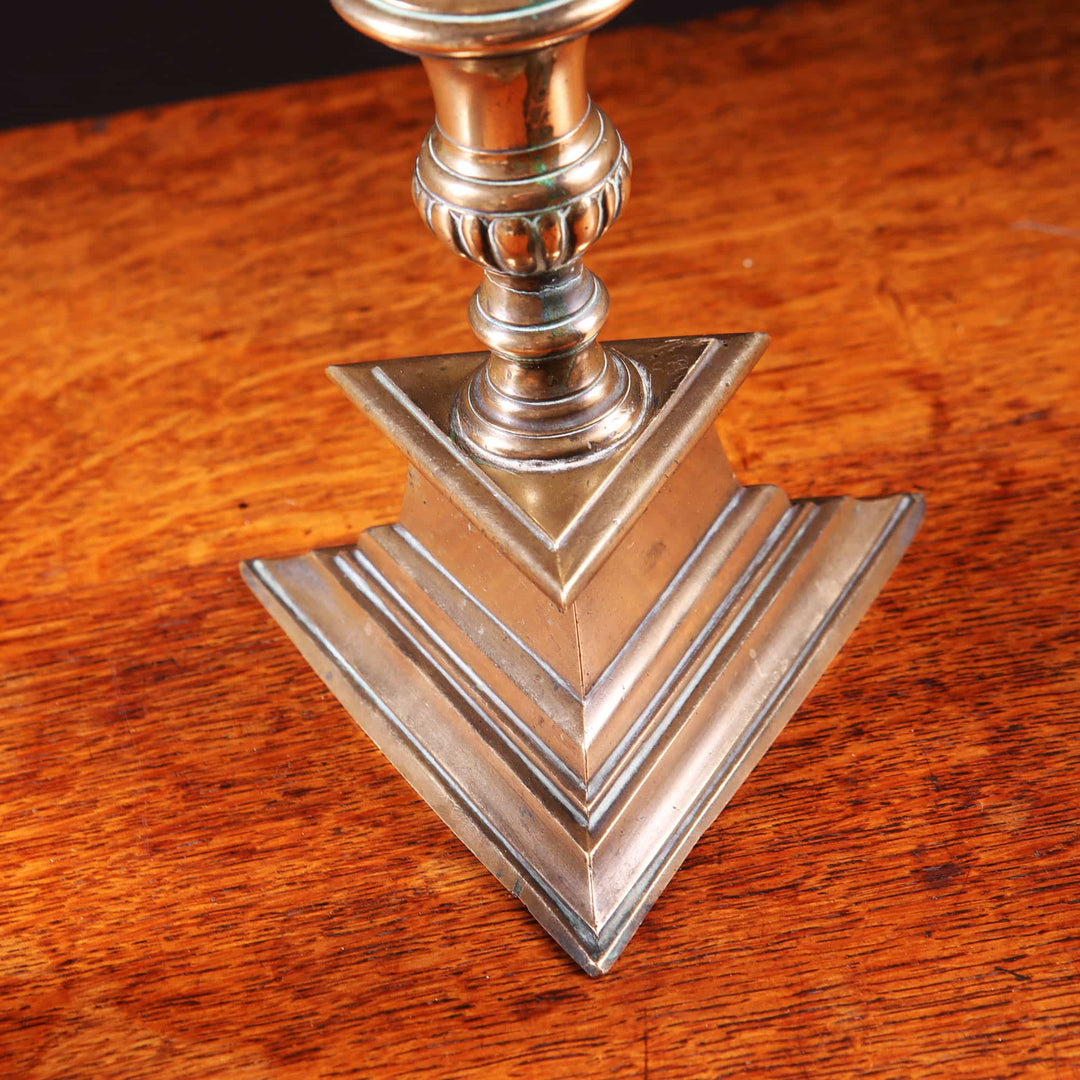 Pair of Bronze Gothic Candlesticks