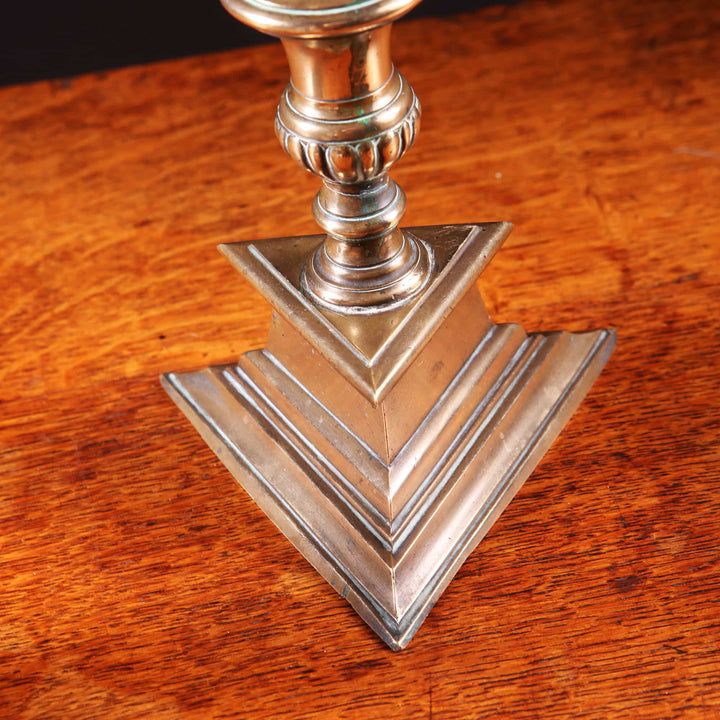 Pair of Bronze Gothic Candlesticks
