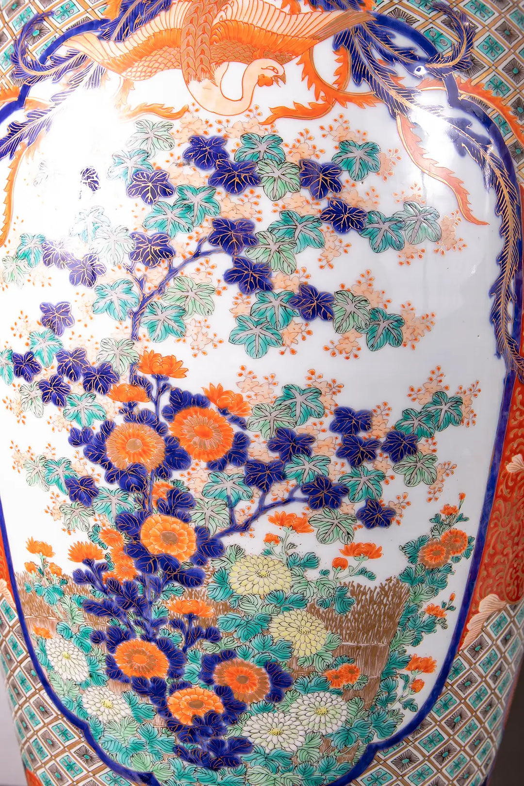 Pair of Large Japanese Imari Porcelain Vases