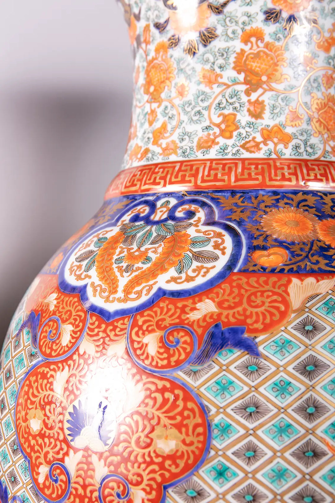 Pair of Large Japanese Imari Porcelain Vases