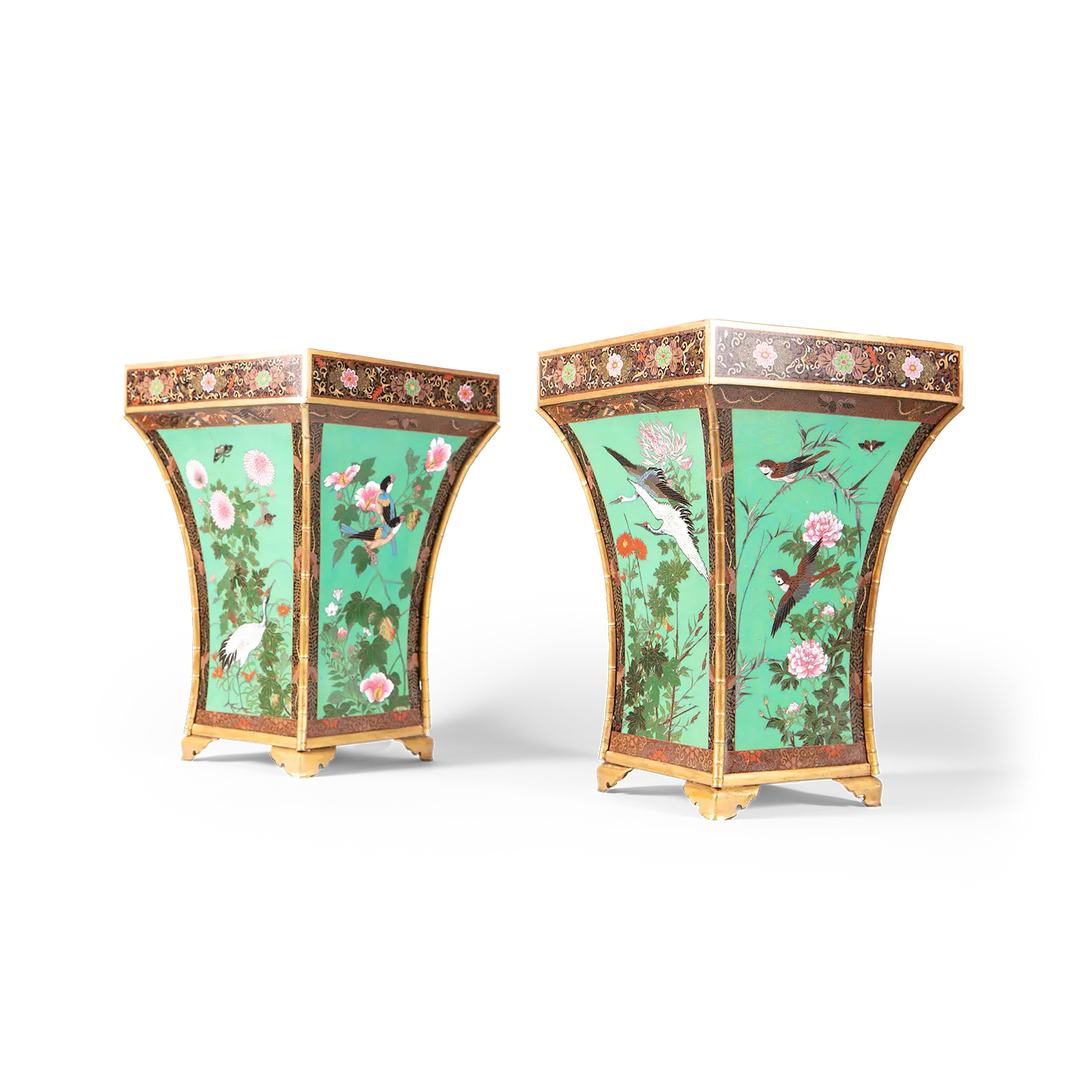 Chinese Cloisonné Enamel Cache Pots