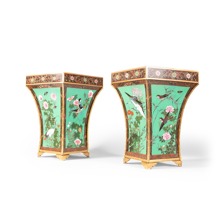 Chinese Cloisonné Enamel Cache Pots