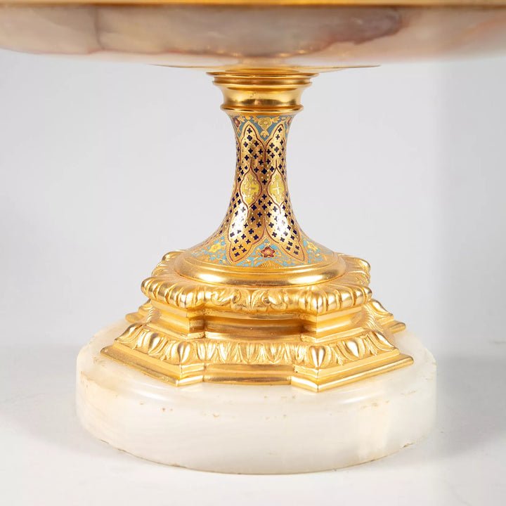 French Champleve Enamel Bronze Centerpiece Bowl