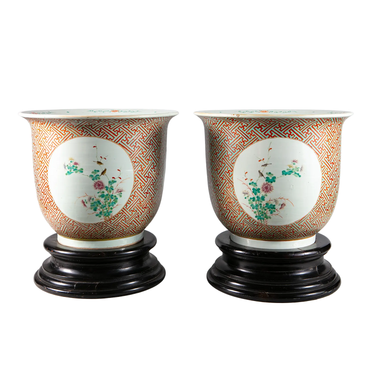Pair of Large Chinese Porcelain Jardinieres
