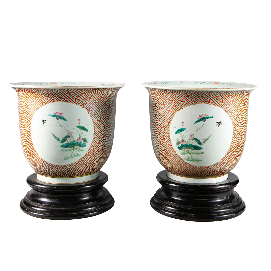 Pair of Large Chinese Porcelain Jardinieres
