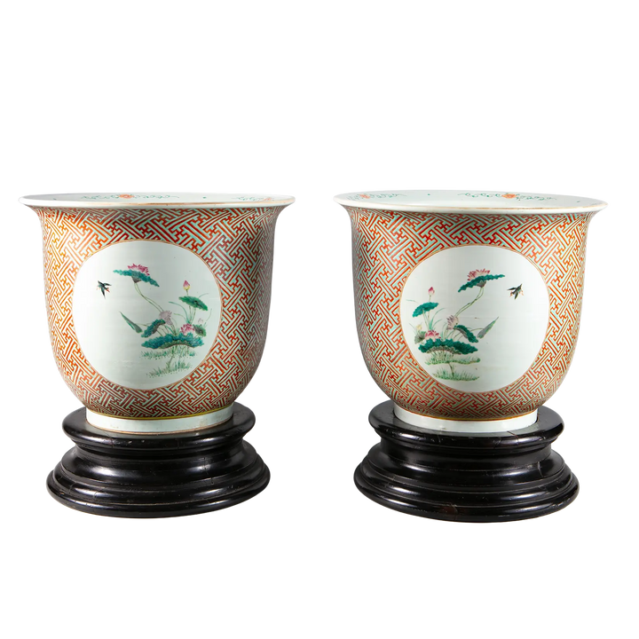 Pair of Large Chinese Porcelain Jardinieres