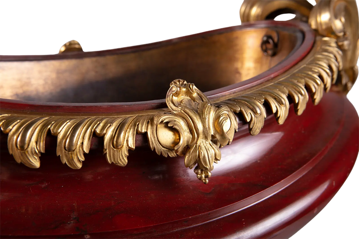 French Rouge Marble ormolu Mounted Jardiniere