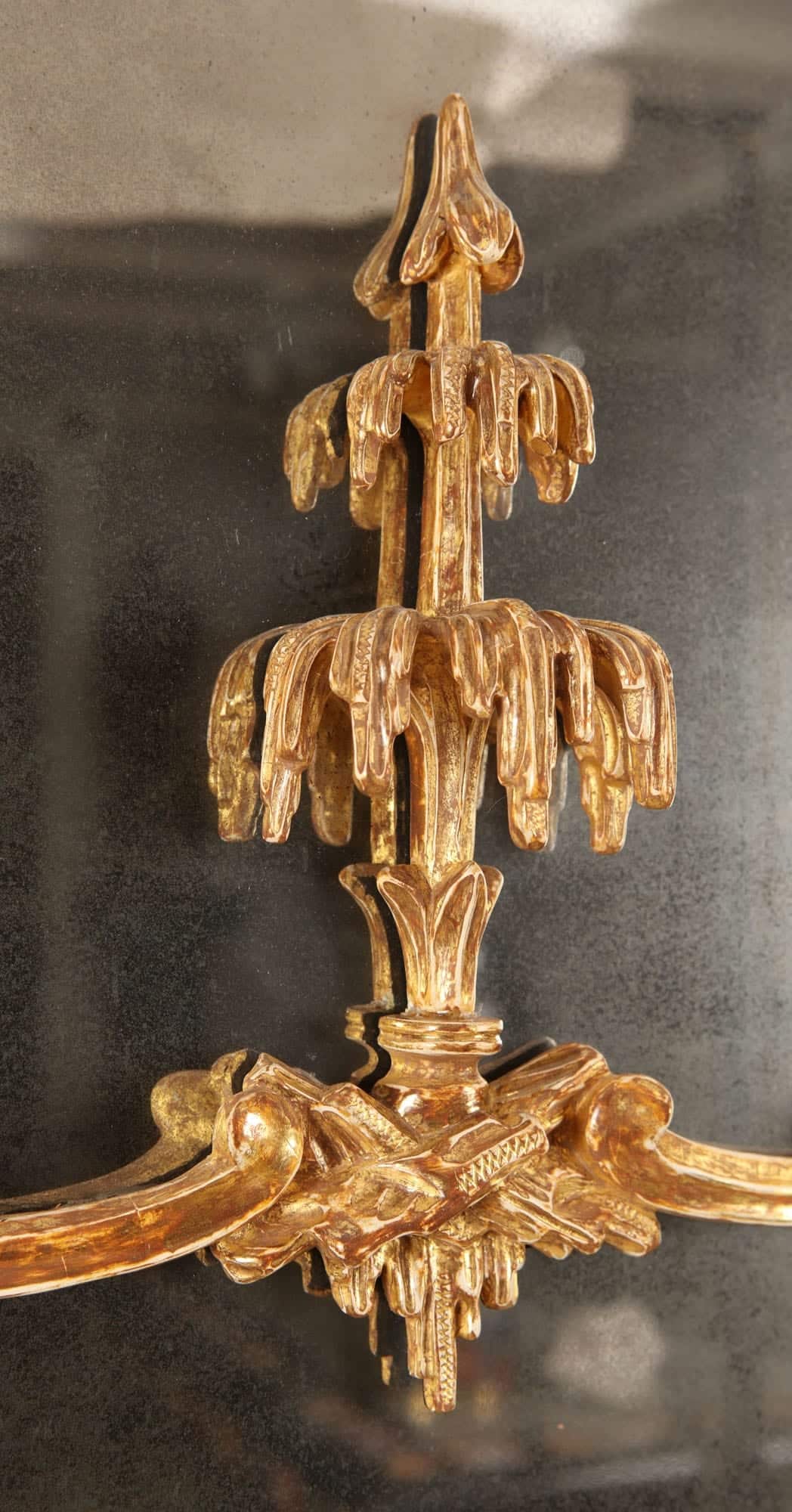 George III Giltwood Pier Mirror 175x94cm with ornate giltwood carvings and rococo decorative detailing close-up.