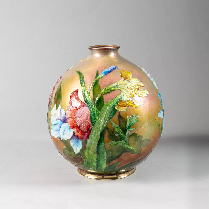 Art Nouveau Enamel Vase by Camille Fauré, Limoges