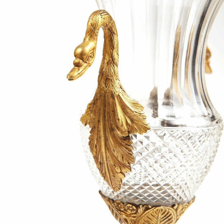Pair of Charles X Cut Glass and Gilt Bronze Vases