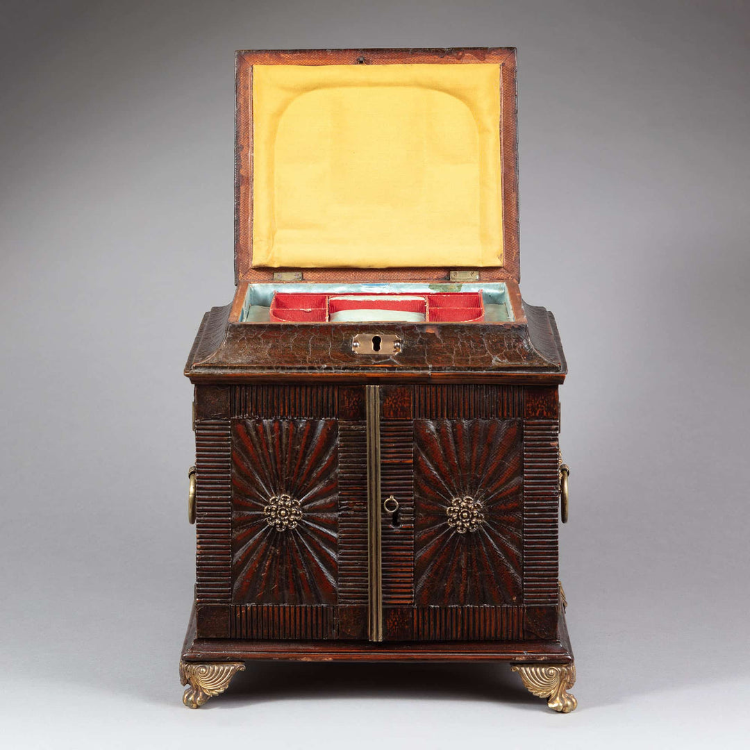 Regency leather Fitted Table Top Casket