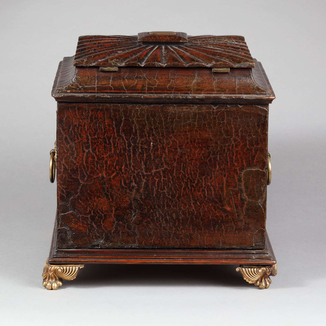 Regency leather Fitted Table Top Casket