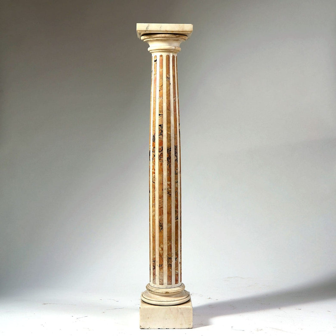 Regency Carrera and Siena Marble Pedestal Column