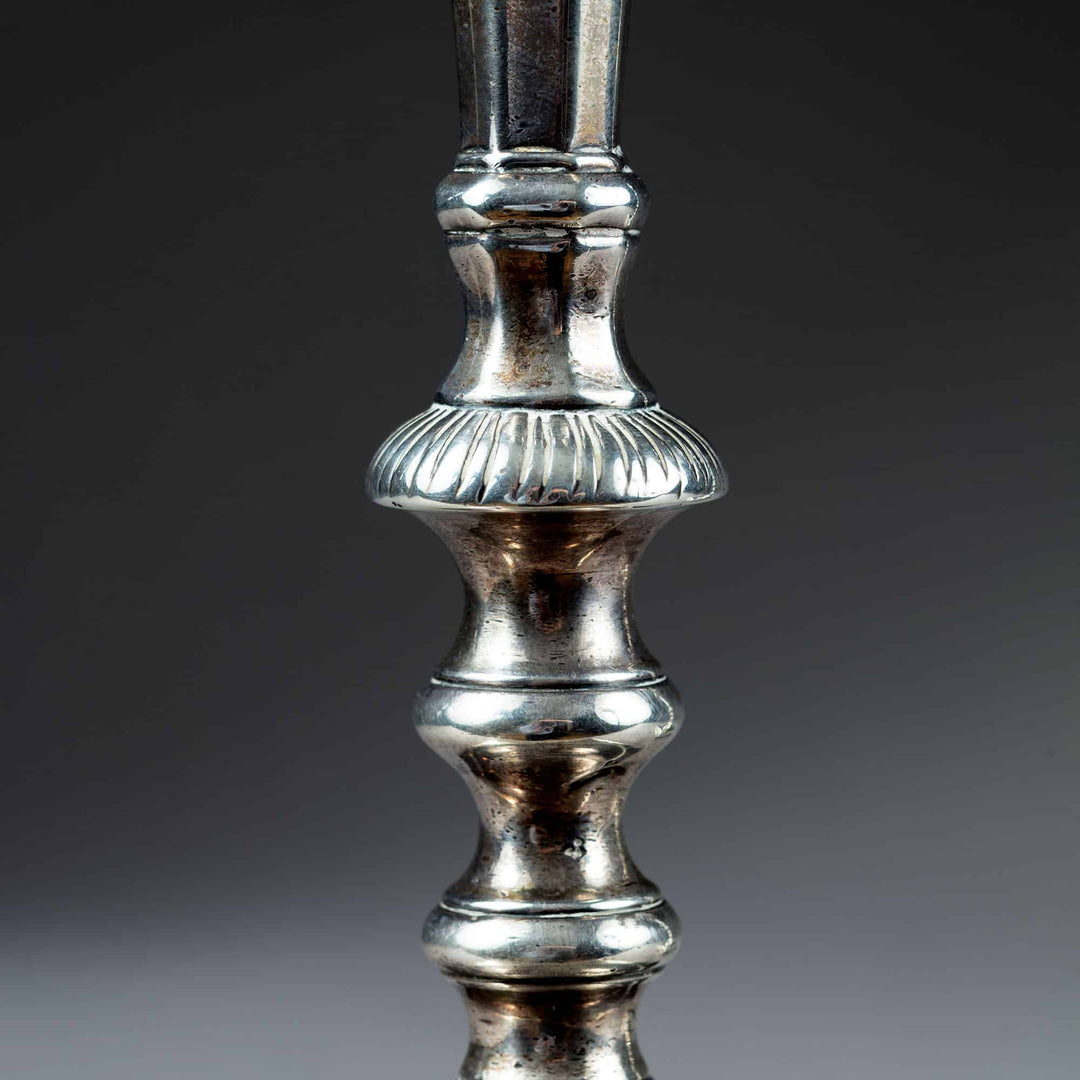 William Cafe George II Cast Silver Candlesticks