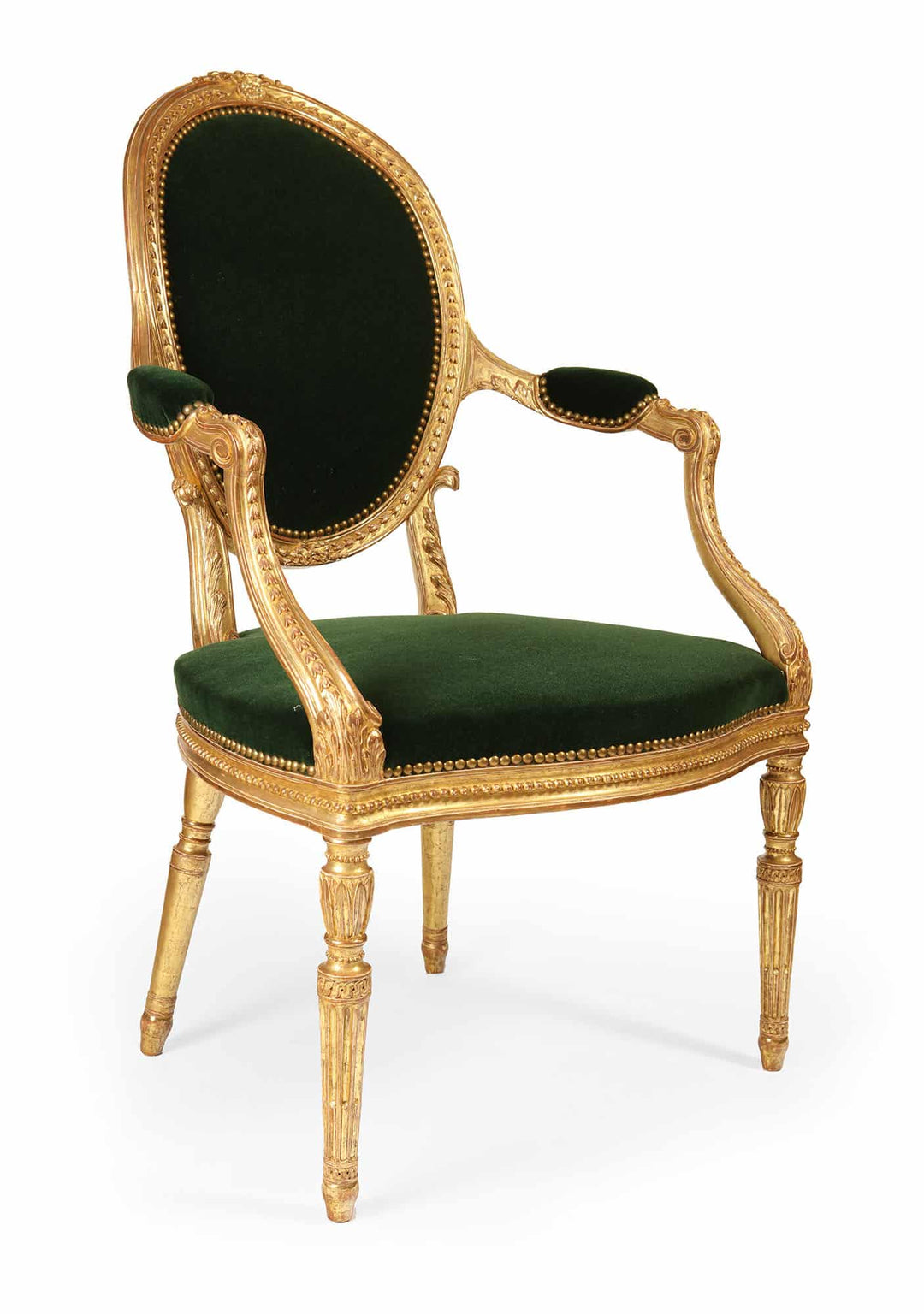 Pair of Giltwood George III armchairs attributed to John Linnell
