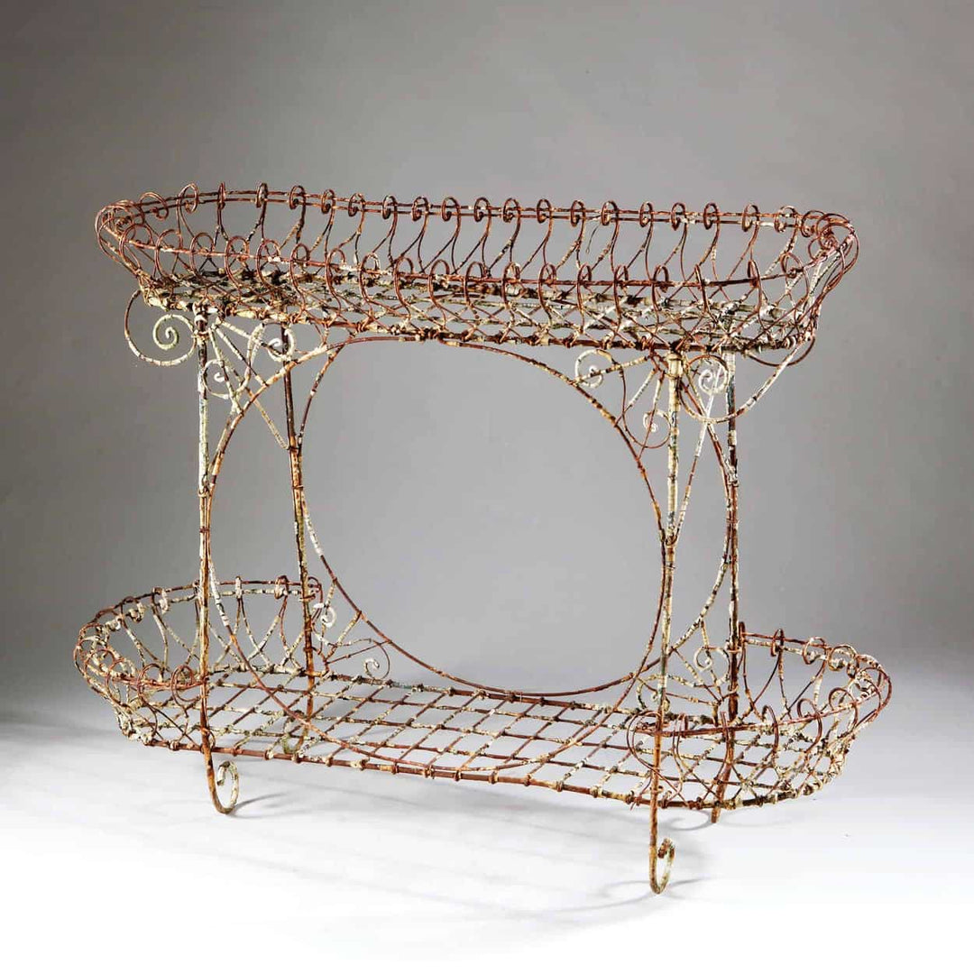 Vintage Wire Work Two Tier Jardiniere